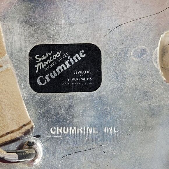 Vintage Nocona Belt Leather Inlay 30 Tan Silver Nickel B R Monogram Buckle - Picture 10 of 10